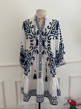 Navy and White Tunic Dress